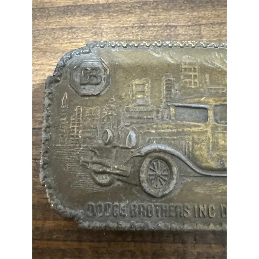 Vintage Rare Dodge Brothers Inc Auto Detroit, MI Men brass bronze Belt Buckle